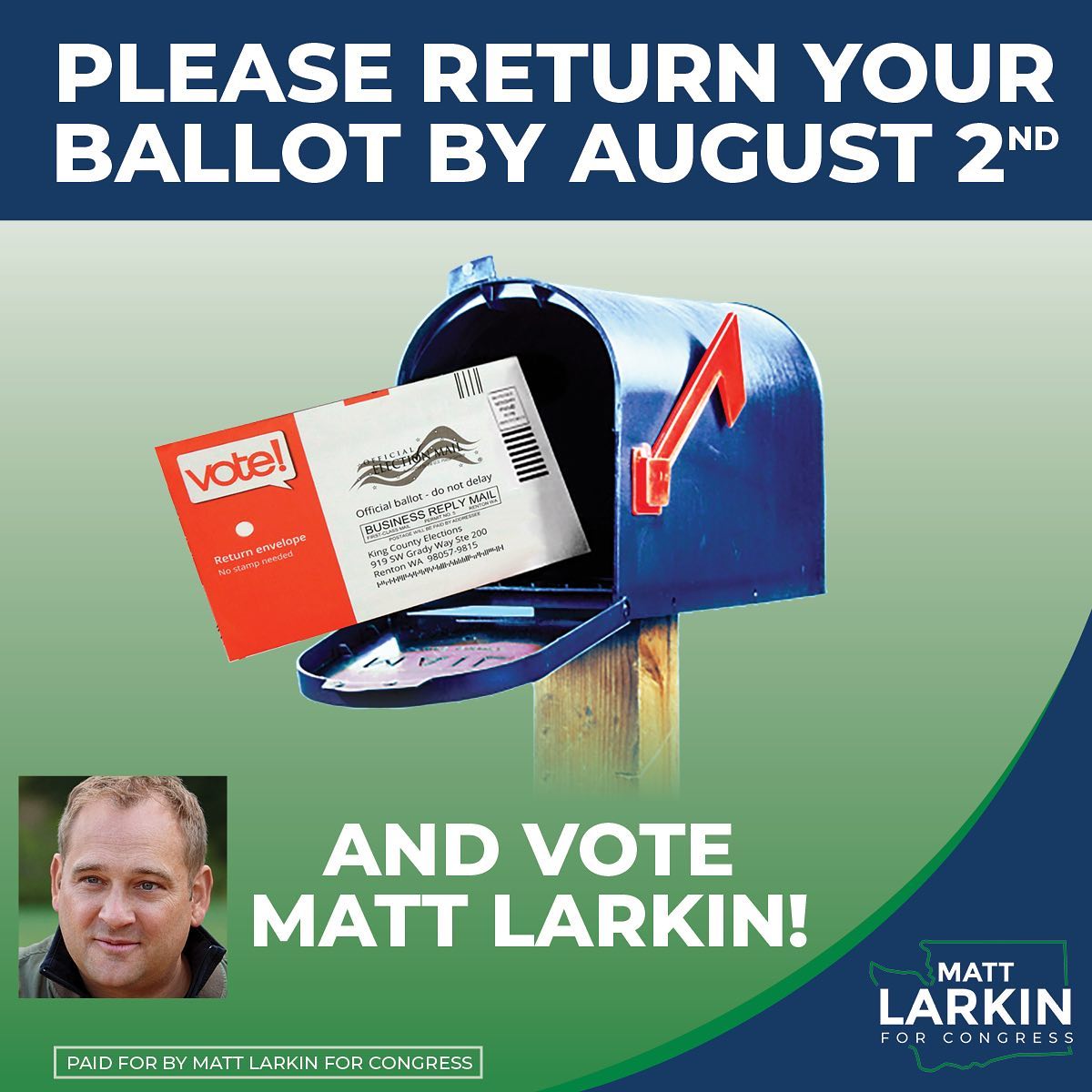 Get your ballot turned in today and VOTE Matt Larkin! #flipthe8th