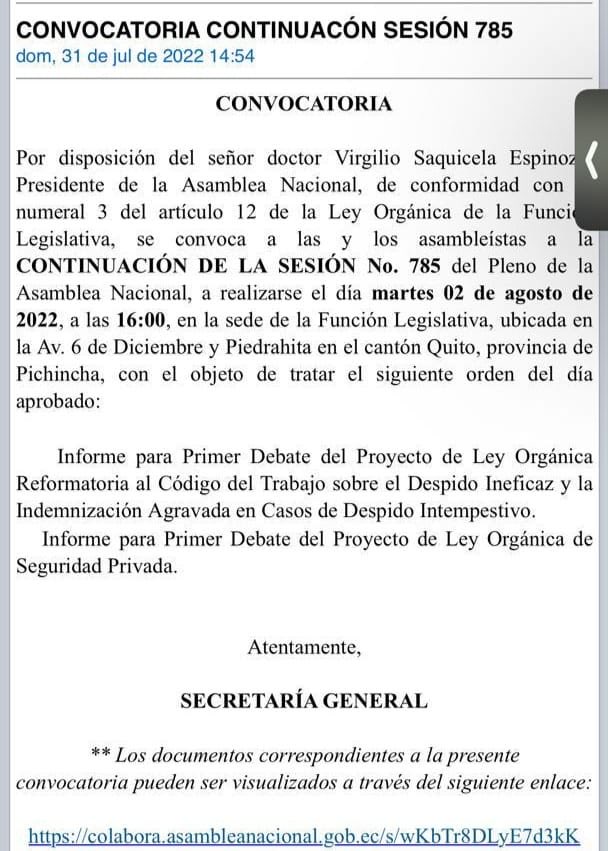 FENASPE1's tweet photo. (🚨)Mañana 16:00, @AsambleaEcuador reanuda discusión informe #PrimerDebate #LeySegPrivada✅
👮🏼♂️🗣Seremos recibidos en #ComisionGeneral y amplificaremos la voz del #Guardia silenciada por años
📌Una ley fundamental para la paz y tranquilidad ciudadana
@SeguridadAN https://t.co/CCOQjxg4HN