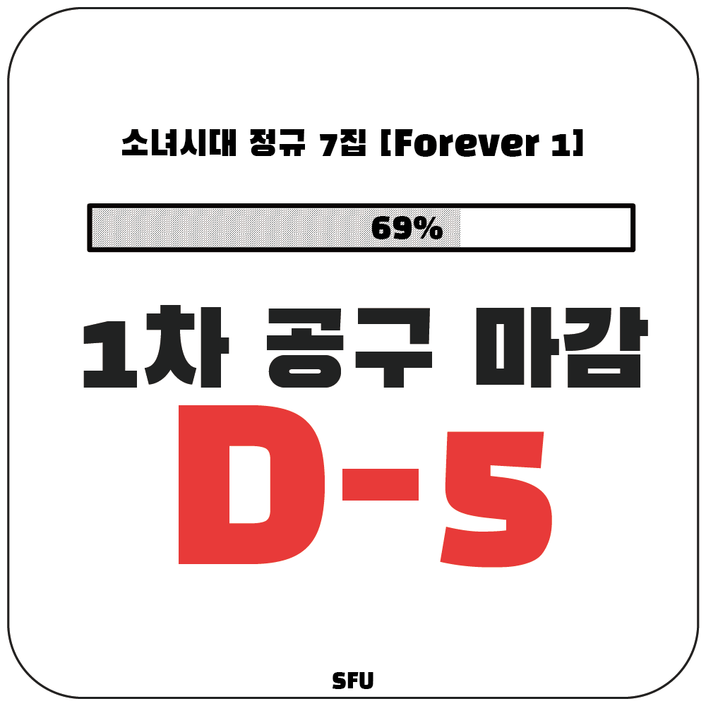 소녀시대 정규 7집 [Forever 1] 공동 구매 목표치 69% 달성했습니다. 💪

- 연합 특전은 넉넉하게 준비했으나 수량 초과 시 못 받으실 수도 있습니다. 특전 마감되면 트위터와 인스타그램에 공지합니다.