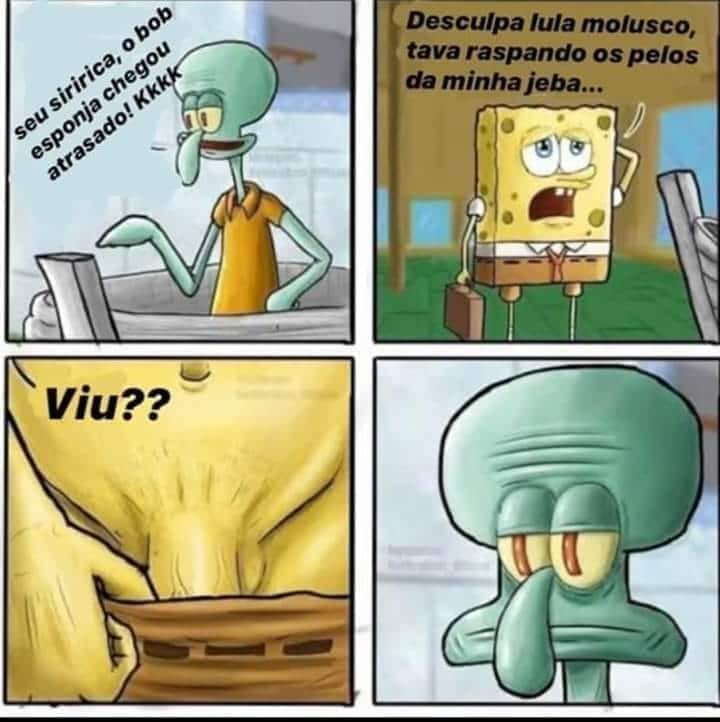 Meco bob esponja agiota está passando na sua tela, devolva o