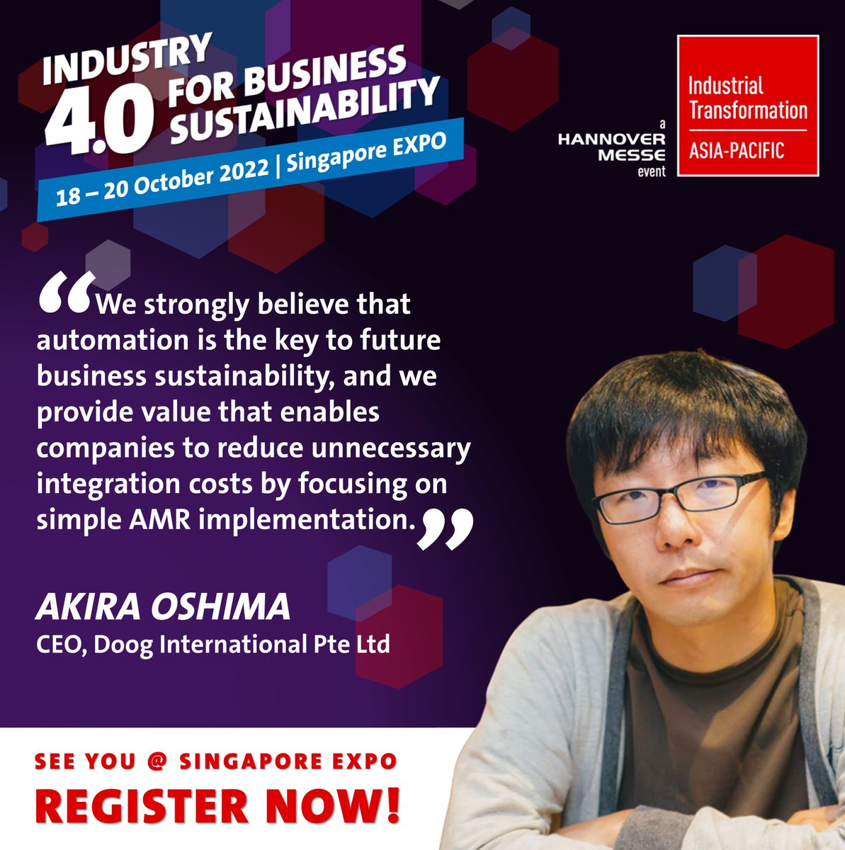 [MEET OUR EXHIBITORS 🤝💼] We are delighted to welcome Doog as our exhibitor this year!
.
Doog is dedicated to developing safe, user-friendly, and highly scalable autonomous mobile robots.
.
Meet them @ ITAP 2022, REGISTER NOW: bit.ly/3a3ZsHs
.
#ITAP2022 #i40