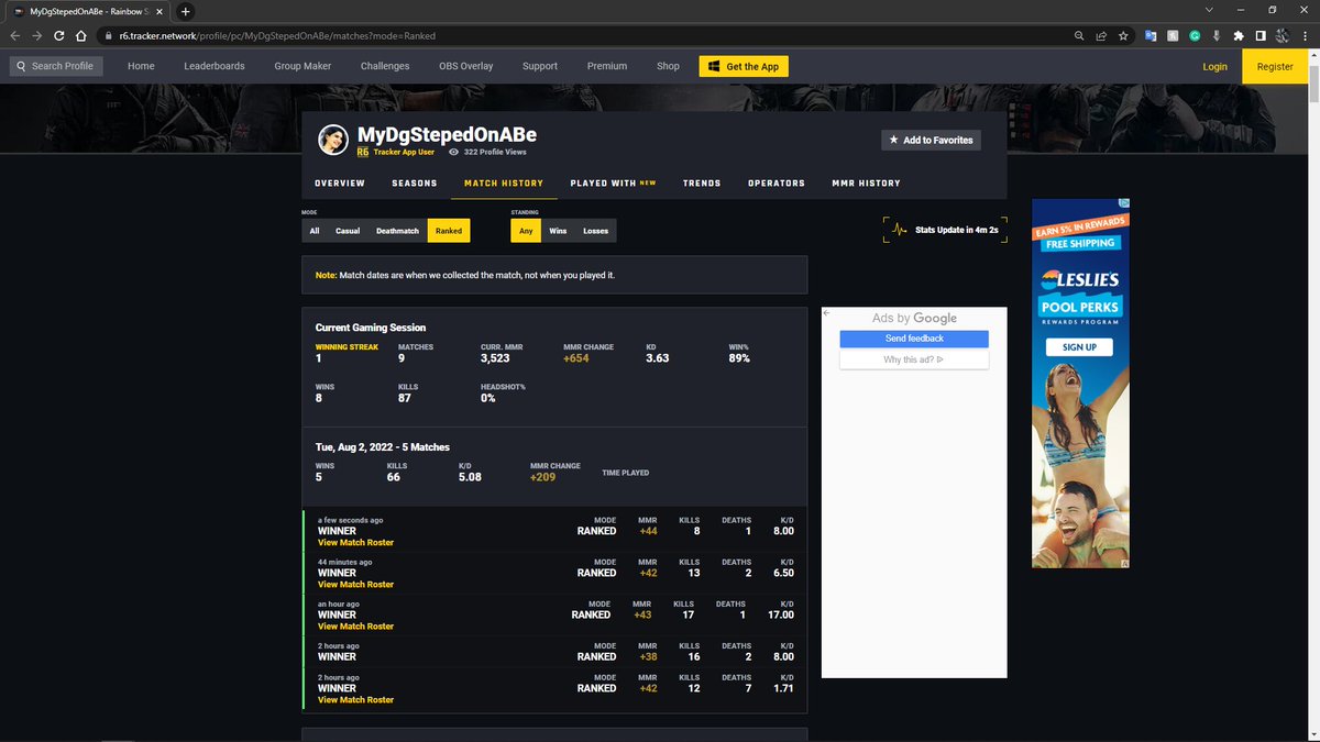 <a href="/UbisoftSupport/">Ubisoft Support</a> 
Reporting a Cheater
Username: MyDgStepedOnABe
Hack: Aimbot, running out and immediately headshotting everyone
Plz ban my elo😩😩😩😩