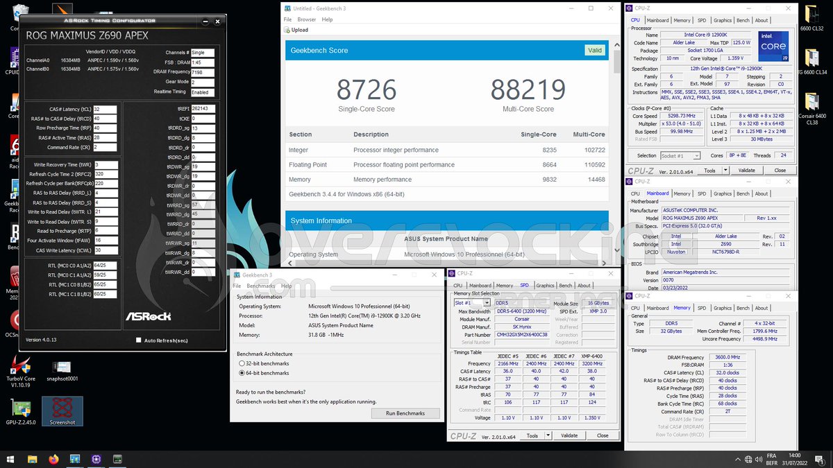 overclex's tweet photo. Tes - Review Corsair Vengeance RGB 6400 MT/s CL38 #overclocking #7200MTs @CORSAIRFRA @CORSAIR @Overclocking_Fr 
▶️ https://t.co/ri6uHVaFXp https://t.co/MSjTC1KY7A