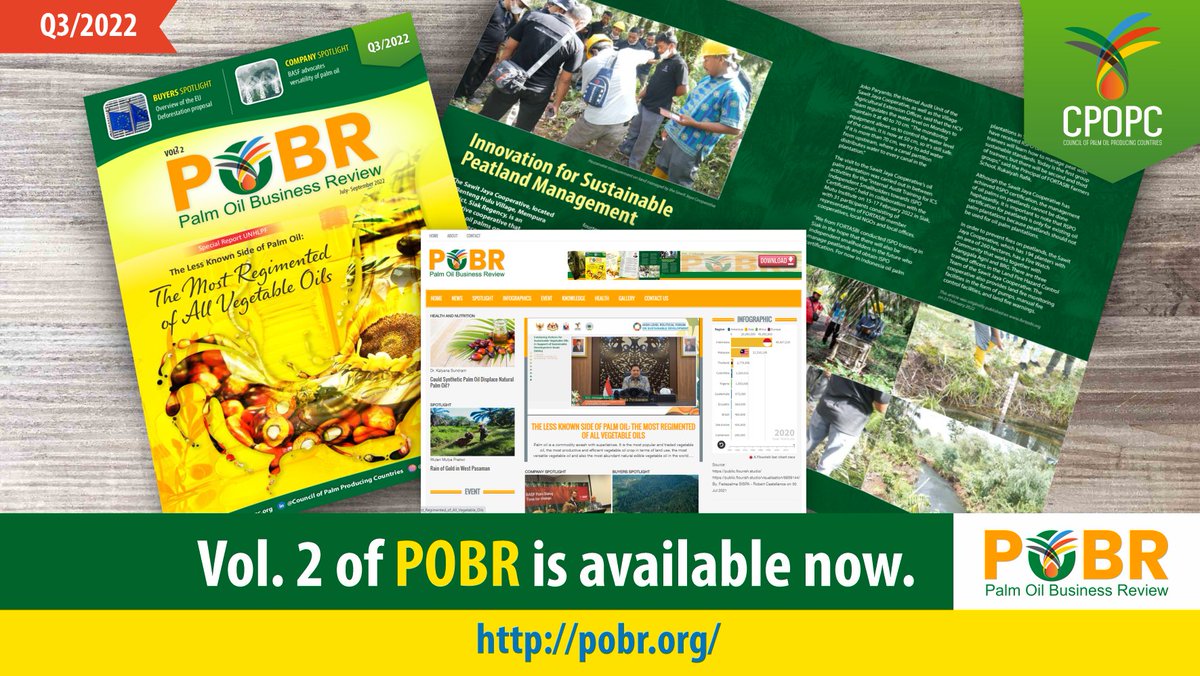 CPOPC_NET's tweet photo. The 2nd vol of #POBR is available: https://t.co/YAu0rleBWW In this edition, it featured the #GFPSPO, an overview of the 🇪🇺deforestation proposal, a company connected the 37 areas in 🇮🇩🇲🇾 with🌴, a smallholder group practicing #sustainable #peatland management. Happy reading! https://t.co/bIJ1mq7DYN