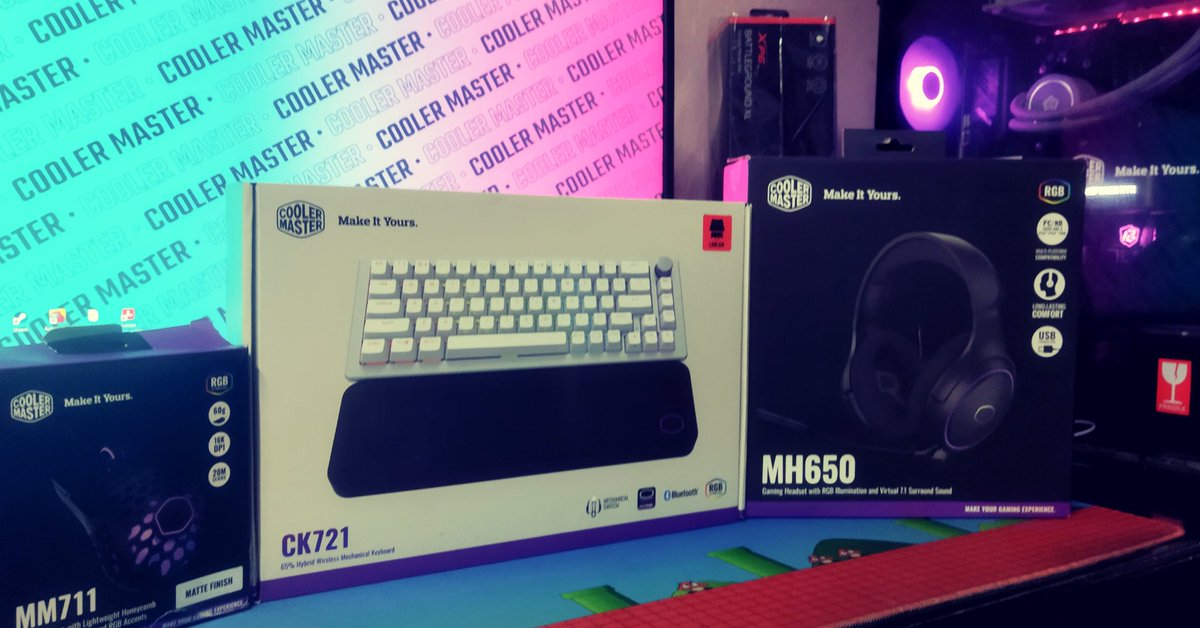 asctibay26's tweet photo. Happy Kid. ๐๐ฏ๐
@CoolerMaster Gaming Peripherals. ๐ Thank you for sending me these awesome toys. ๐๐
#ck721 #mm711 #mh650 #coolermaster #makeityours #30YearsOfBeingCool https://t.co/FnlYur2bZG