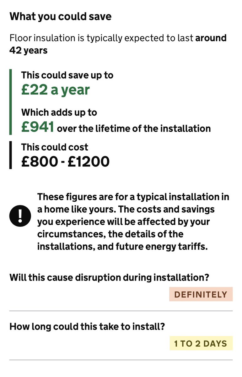 Great to see gov trying to raise awareness around energy efficiency/renovation with the new #energyMOT 

That said - playing around this morning and I fear half tailored reccomendations and confusing sequencing will turn people off. 

Yes, I am biased.