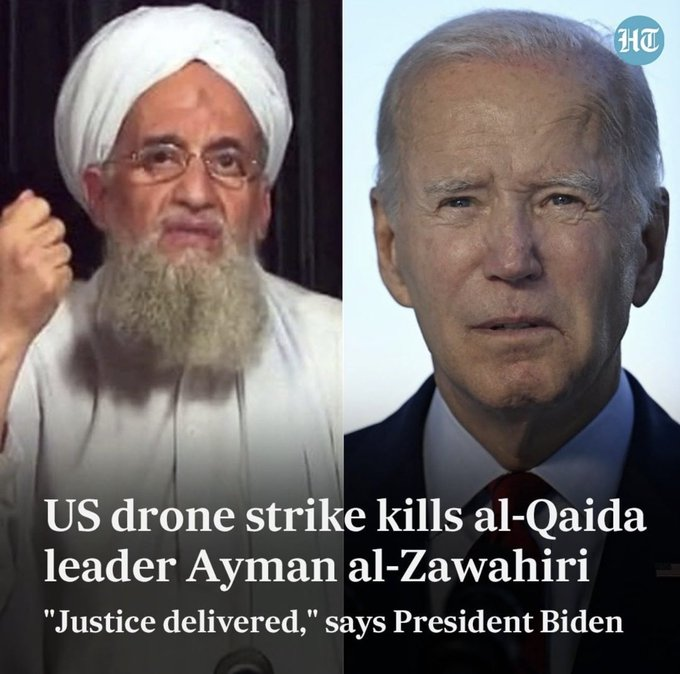 Geneliagrace1's tweet photo. Andy Vermaut shares: #USA kills #AlQaeda chief al-#Zawahiri in #Afghanistan strike,officials say: Al Qaeda leader #Ayman_alZawahiri has been killed in a #CIA
 drone strike in Afghanistan, U.S. officials told Reuters on Monday, the biggest blow to the… 
#AymanZawahiri #Taliban https://t.co/k4sIi6UoQA