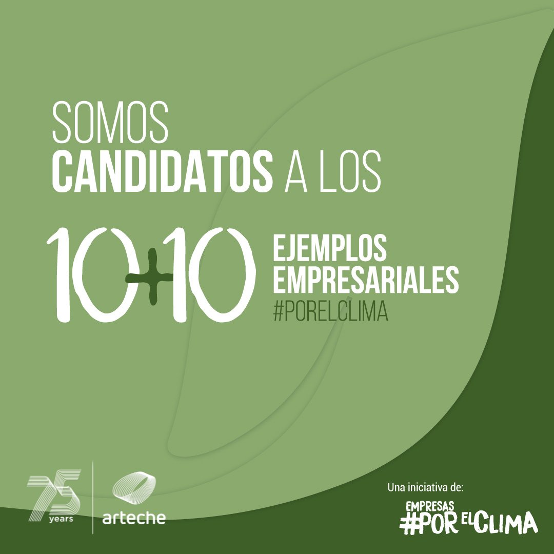 ArtecheGroup's tweet image. 🌿🌱🌳 Our commitment against climate change, candidate for the 10+10 #BusinessExamplesForClimate. 

▶️ Get to know our #forclimate proposal: empresasporelclima.es/comunicar/10-m…
