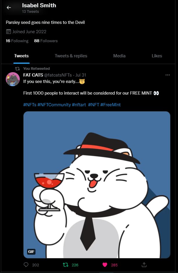 IsabelS61287528's tweet photo. @fatcatsNFTs 👀 https://t.co/IdHcZVDJpF