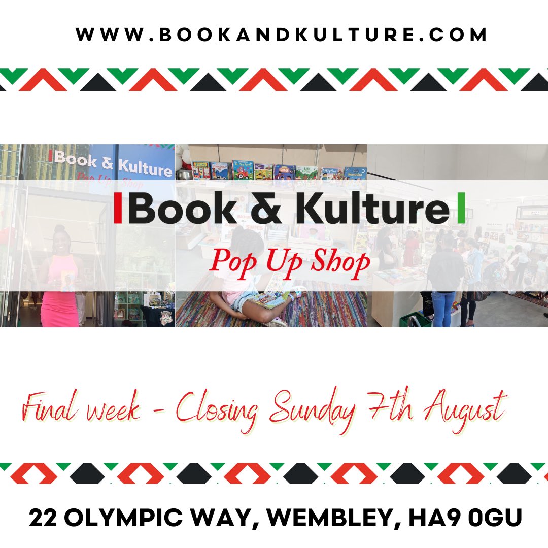 This will be our final week in Wembley Park. Last chance to come down - don’t miss out out! Last trading day is Sunday 7th August #Diversity #RepresentationMatters #Books #Read @WembleyParkLDN @londonoutlet