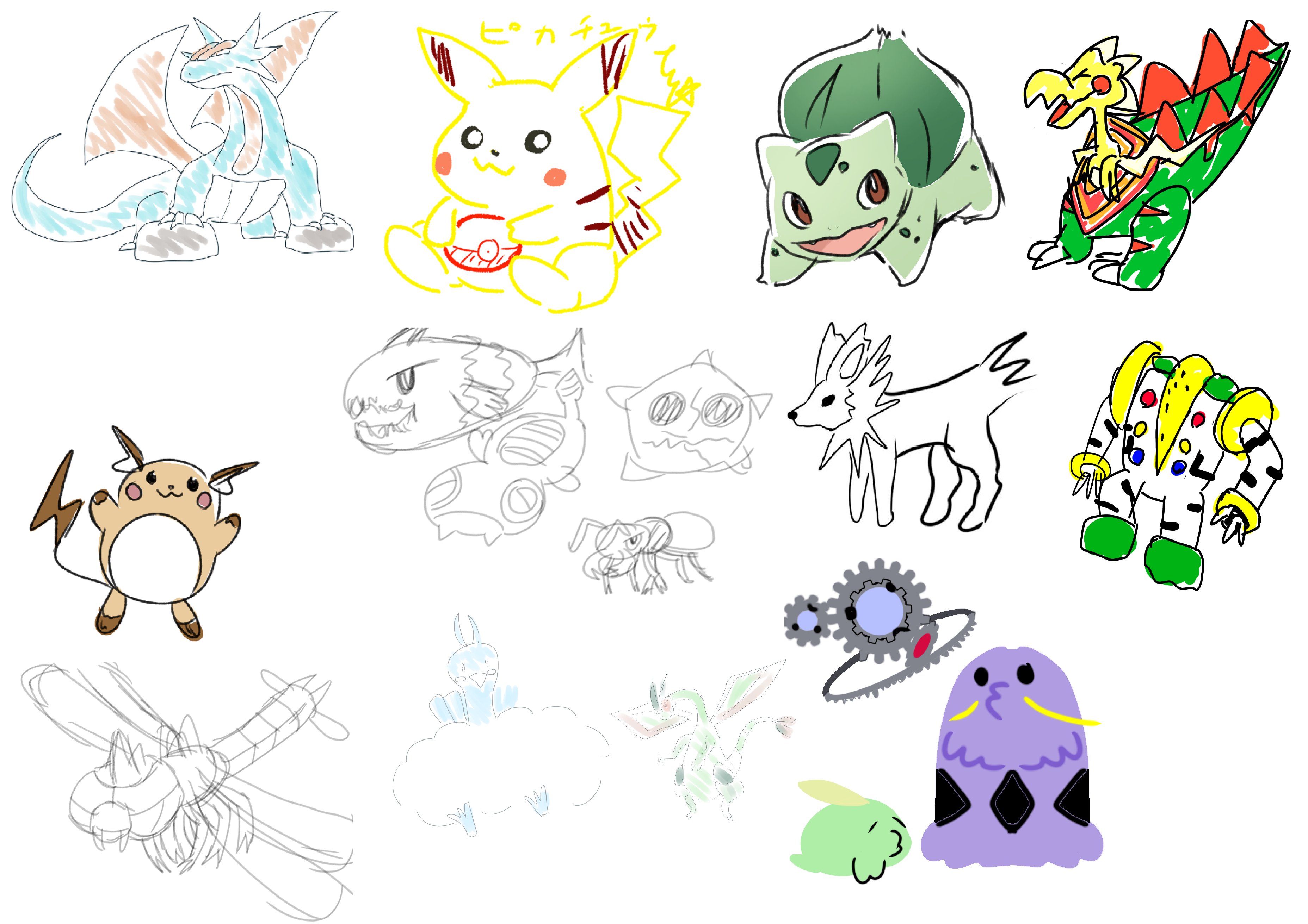 Rucola155 昨日の 記憶からポケモン描く会 お疲れ様でした ルーレットでランダムにポケモンを決める 5分以内に資料無しで描く という流れでした 意外と覚えてそうで覚えていない感じでしたｗ 最後にランダムでなく自分で決めたポケモンになった瞬間皆