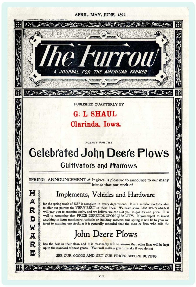 buzzvalve's tweet photo. In 1895, Deere &amp; Company released the first issue of their printed magazine, The Furrow. This magazine presents a great example of a marketing publication that garnered trust and built relationships.

Read more 👉 https://t.co/7p3JoBphsq

#contentmarketing #copywriting https://t.co/3WFhxvNHFa