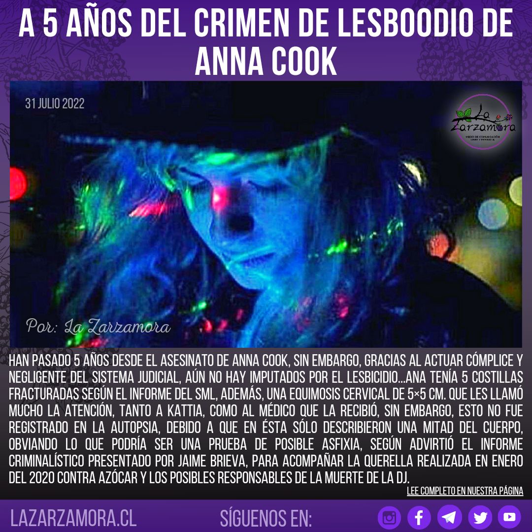 libre_medio's tweet photo. 🔴A 5 años del crimen de lesboodio de Anna Cook
Han pasado 5 años desde el asesinato de Anna Cook, sin embargo, gracias al actuar cómplice y negligente del sistema judicial, aún no hay imputados por el lesbicidio.
Lee en:
https://t.co/bTrcadCLor
#quienmatóaannacook #AnnaCook https://t.co/9VfIYEEYgX