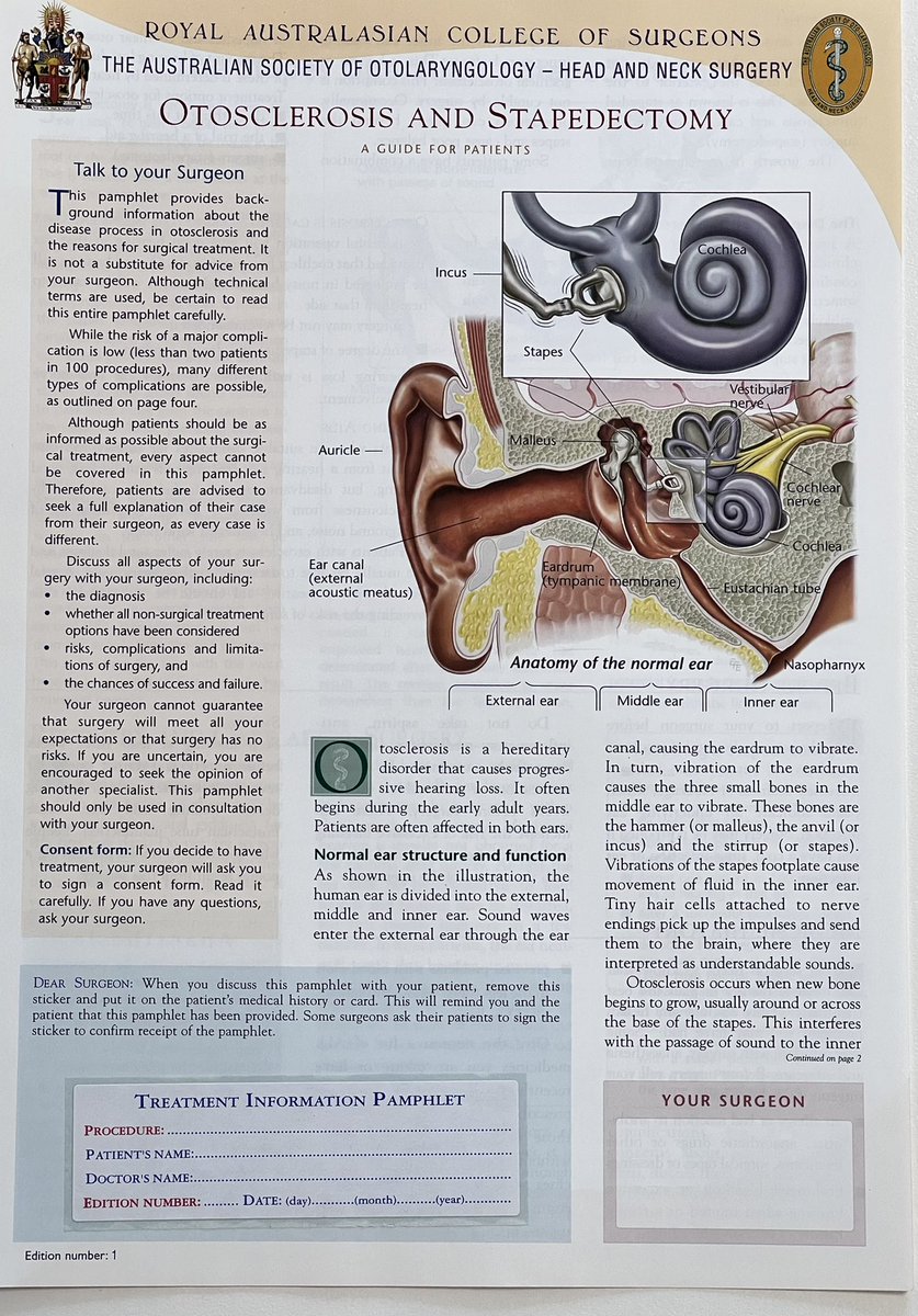 Stapedectomy information for patient, difference between 1978 and now. #otology #otolaryngology #ent #stapedectomy #earsurgery