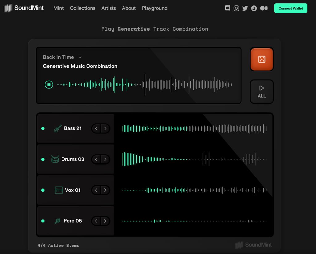 “Play Generative Track Combination” - One of the most amazing things i’ve seen in my life 🤩 @soundmintxyz just revolutionizing the the Music Industry 🎶 soundmint.xyz/stemplayer #MusicNFT #MusicNFTs
