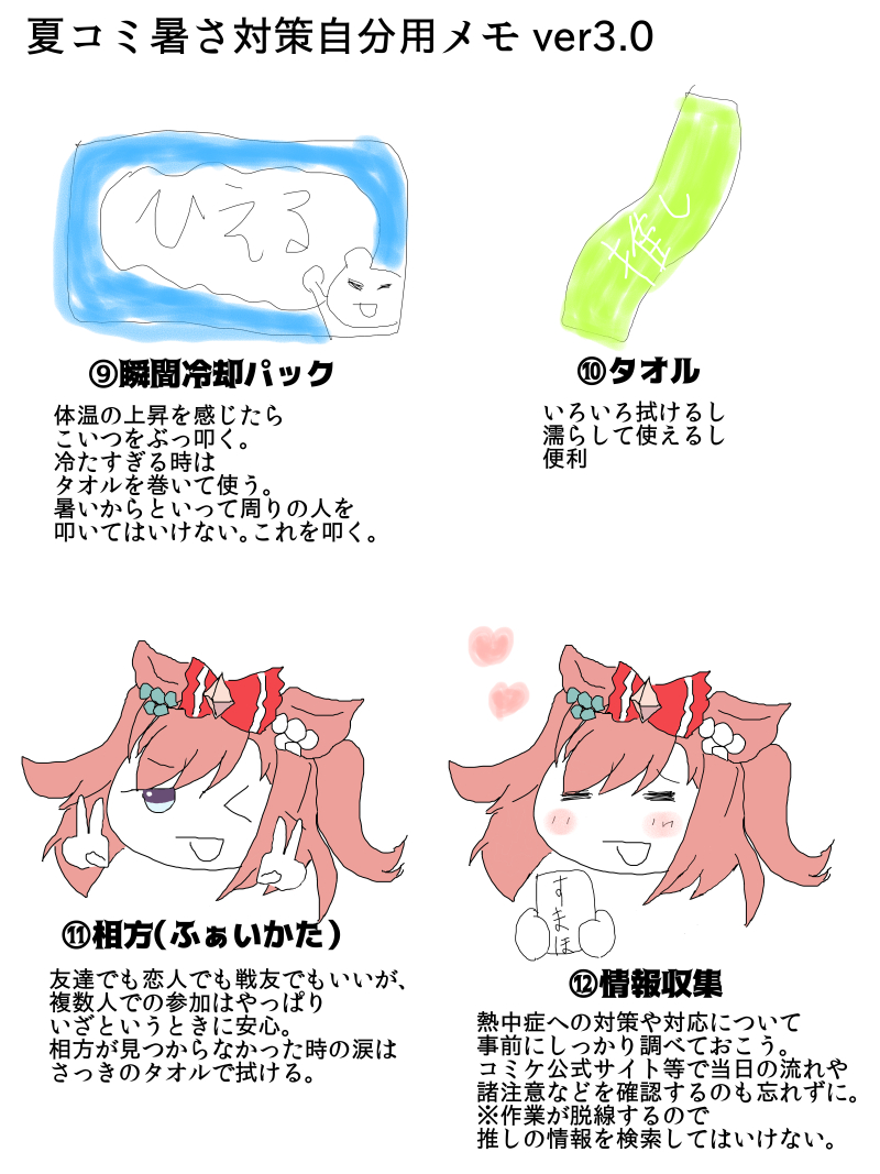個人的なコミケ暑さ対策メモ最新版 
