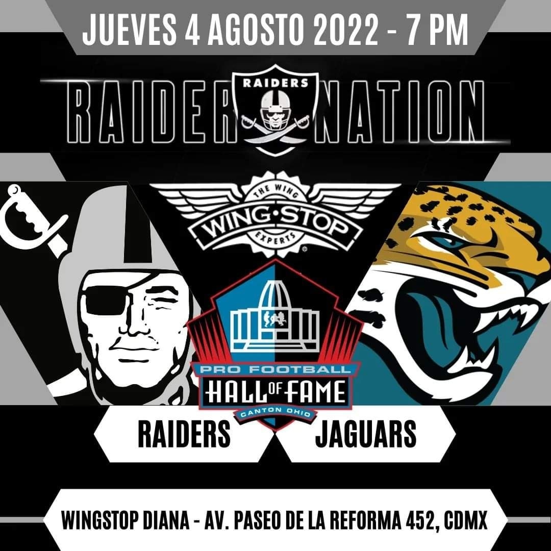 RaiderNationMX's tweet photo. 🚨🚨 CONVIVENCIA 🚨🚨
SEDE OFICIAL DE:
#RaiderNationMX 🏴‍☠️🏴‍☠️🏴‍☠️

JUEVES 4 AGOSTO 2022
🕖 7 PM CDMX
NOTA: PARA ESTE JUEGO NO HAY RESERVACIÓN, FAVOR DE LLEGAR TEMPRANO.

📍 WINGSTOP DIANA
Av. Paseo de la Reforma 452, Juárez, Cuauhtémoc, 06600, Ciudad de México, CD https://t.co/U6jE7ylJuq