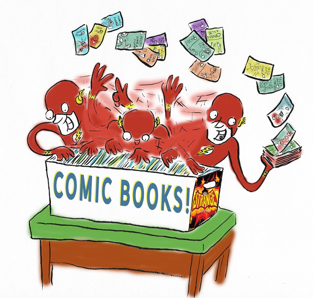 StrangeAdvDart's tweet photo. loonie bin comic sale this weekend at the #StrangeSidekick !!
https://t.co/7epXJLQKQa
#betterasbackissues
(illo by @zyblonius) https://t.co/IycvreU4lv
