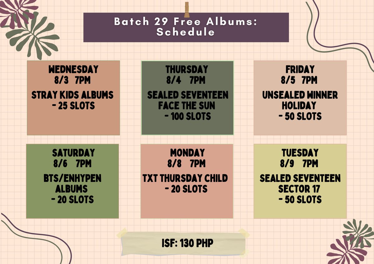 fromfansforfans's tweet photo. 📌 Batch 29 Free albums Schedule, Reminders &amp; FAQs

Albums not included will be on the next schedule. 
Retweet &amp; tag your moots! 🤗❤️

Carrd: https://t.co/j7FZgecE9H https://t.co/p0CsysThwa