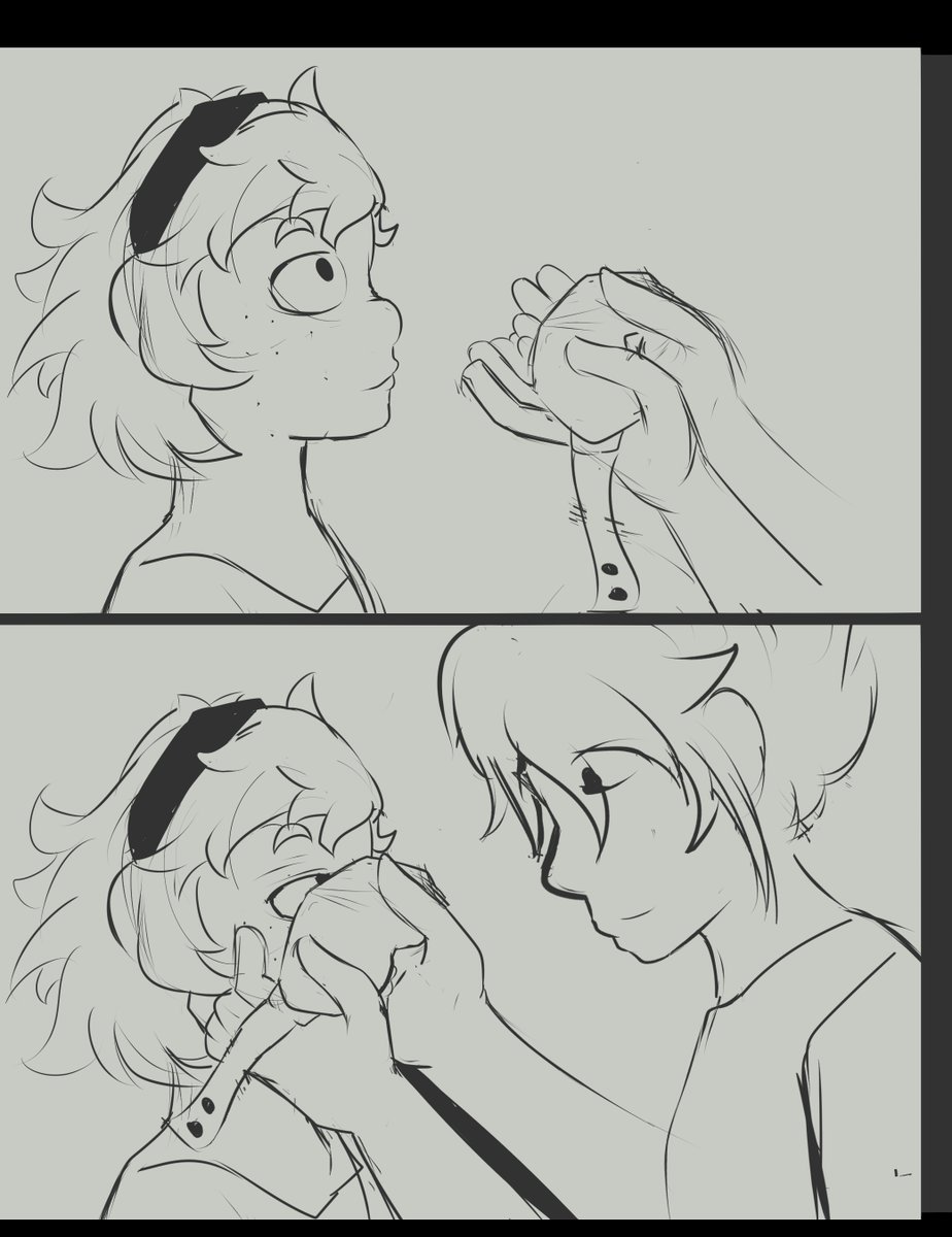 Scribledeggs's tweet photo. CW: The content being addressed contains consensual choking between two consenting adults.

Peridots Night. part 5
Peridot is scared of storms so Lapis comforts her.
#lapidot #humanau #lapisXperidot https://t.co/iIDDF6og0H
