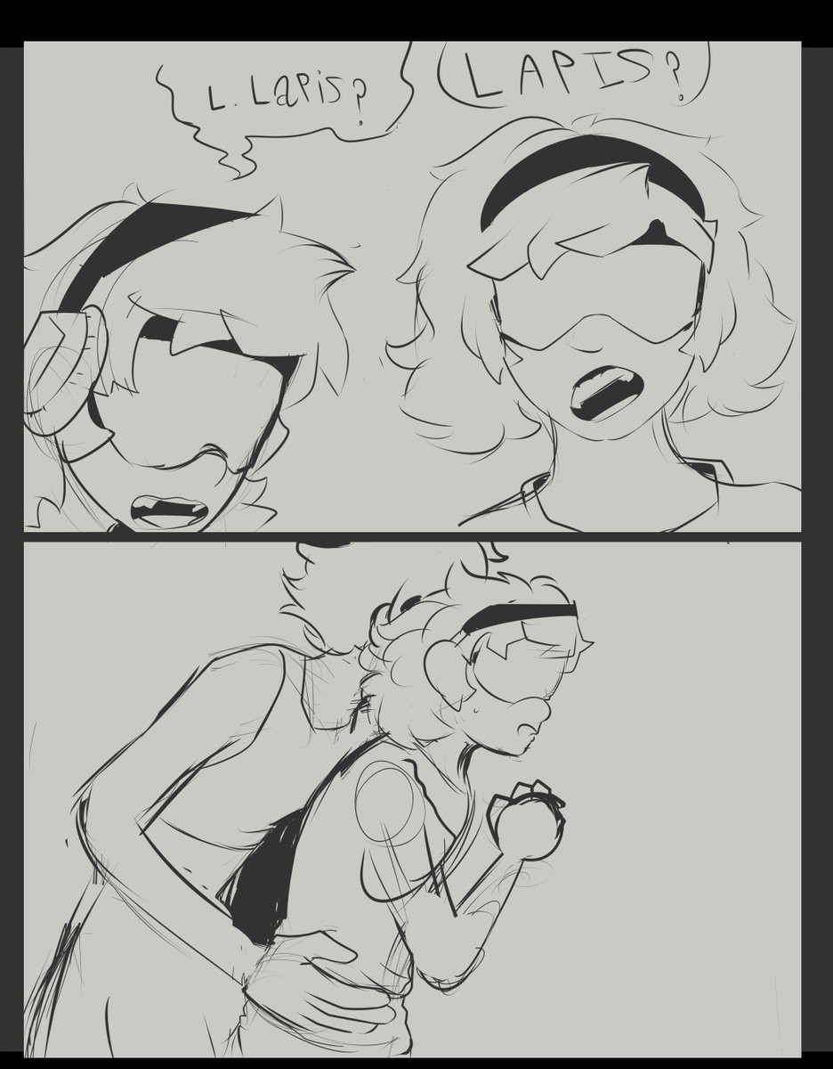 Scribledeggs's tweet photo. CW: The content being addressed contains consensual choking between two consenting adults.

Peridots Night. part 5
Peridot is scared of storms so Lapis comforts her.
#lapidot #humanau #lapisXperidot https://t.co/iIDDF6og0H