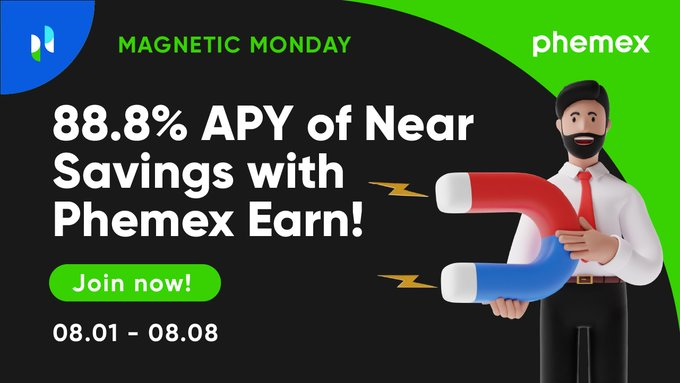 PhemexVietNam's tweet photo. Trỗi dậy và tỏa sáng 😎
📈 Khuyến mãi Near trên Phemex Earn, nhận tới 88,8% APY!
😮 Chỉ khả dụng trong một tuần
👇🙃 Kiểm tra thêm các bước bên dưới:
https://t.co/0bDijMVvni
#Phemex #PhemexEarn #Giveaway #Promo #crypto https://t.co/pK81S9zpuh