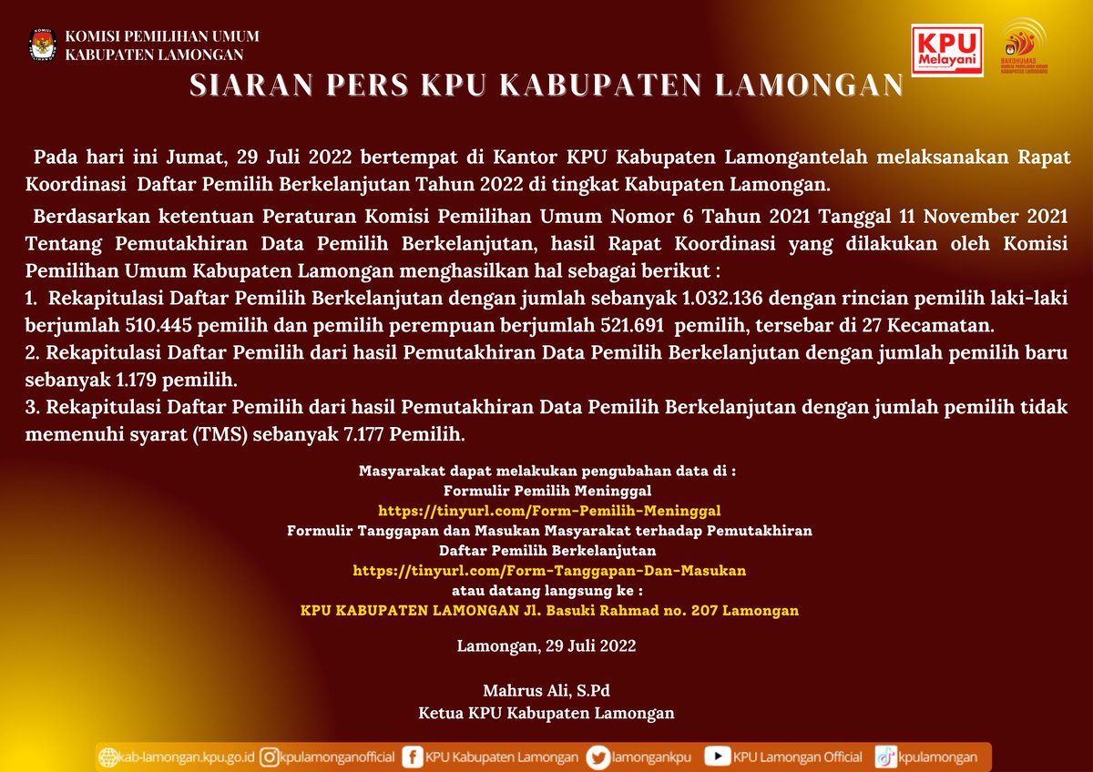 KPU Lamongan Official tweet media