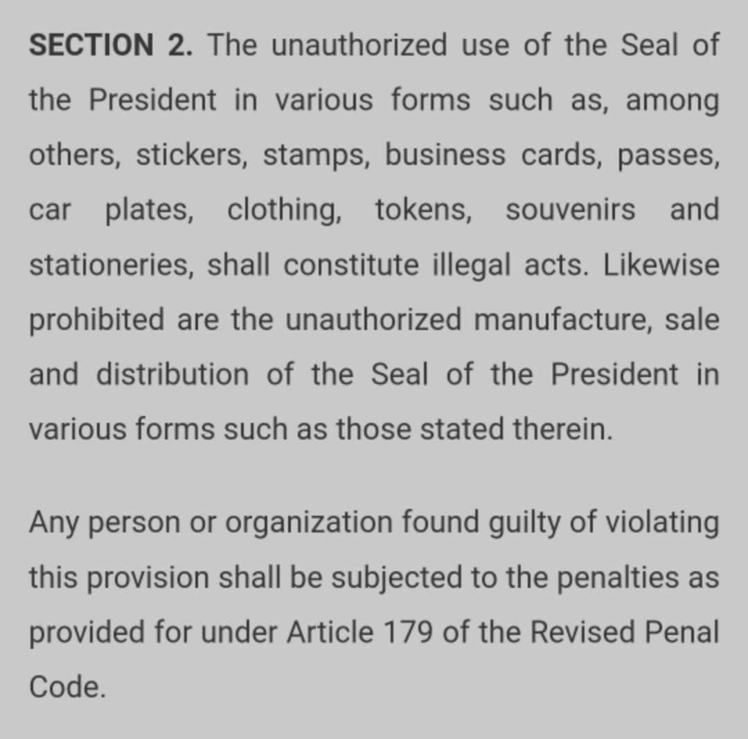 As a concerned citizen , I hope this reaches the authorities.

Read:
officialgazette.gov.ph/1999/08/12/exe….
