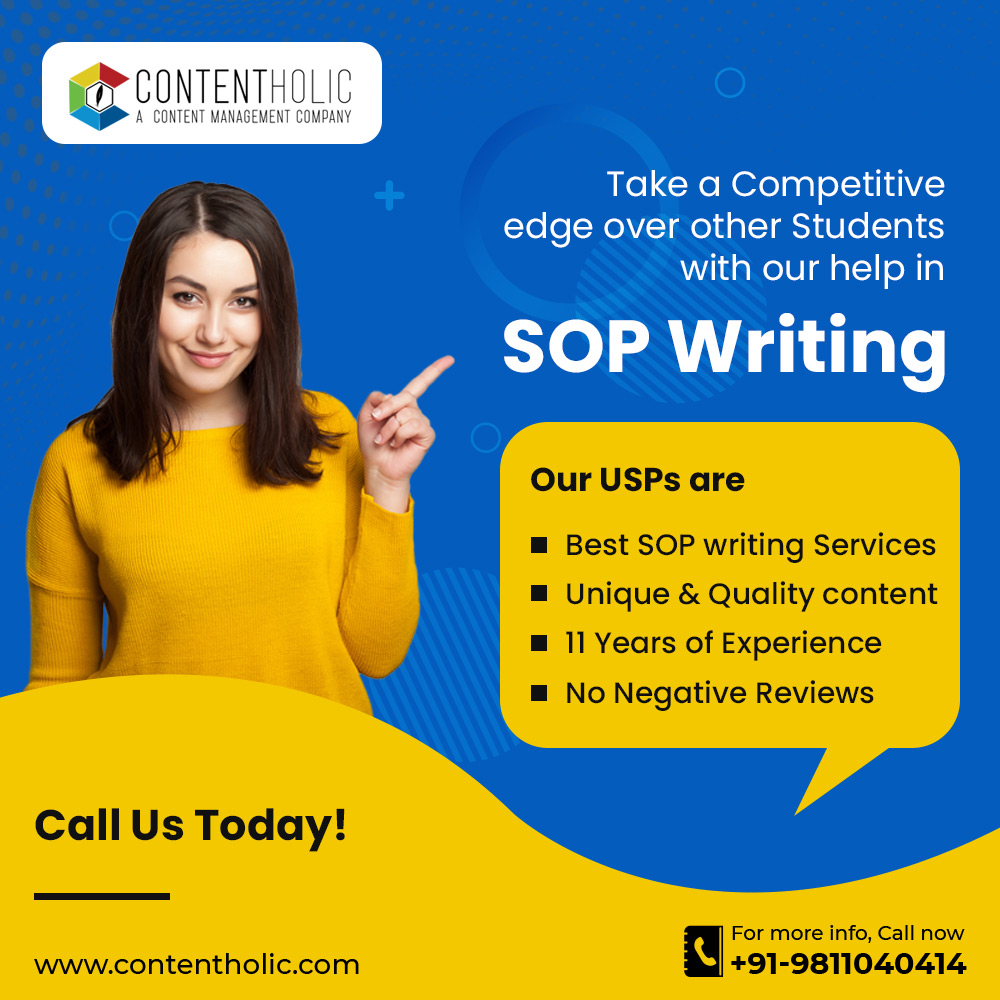 ContentHolic's tweet photo. Take a Competitive edge over other Students with our help in SOP writing.

Our USPs are 

1. Best SOP writing Services
2. Unique &amp; Quality content
3. 11 Years of Experience
4. No Negative Reviews

Call Us Today! +91-9811040414

#contentholic #sopexpert #sopwritingservices https://t.co/2AyzxhlqRW