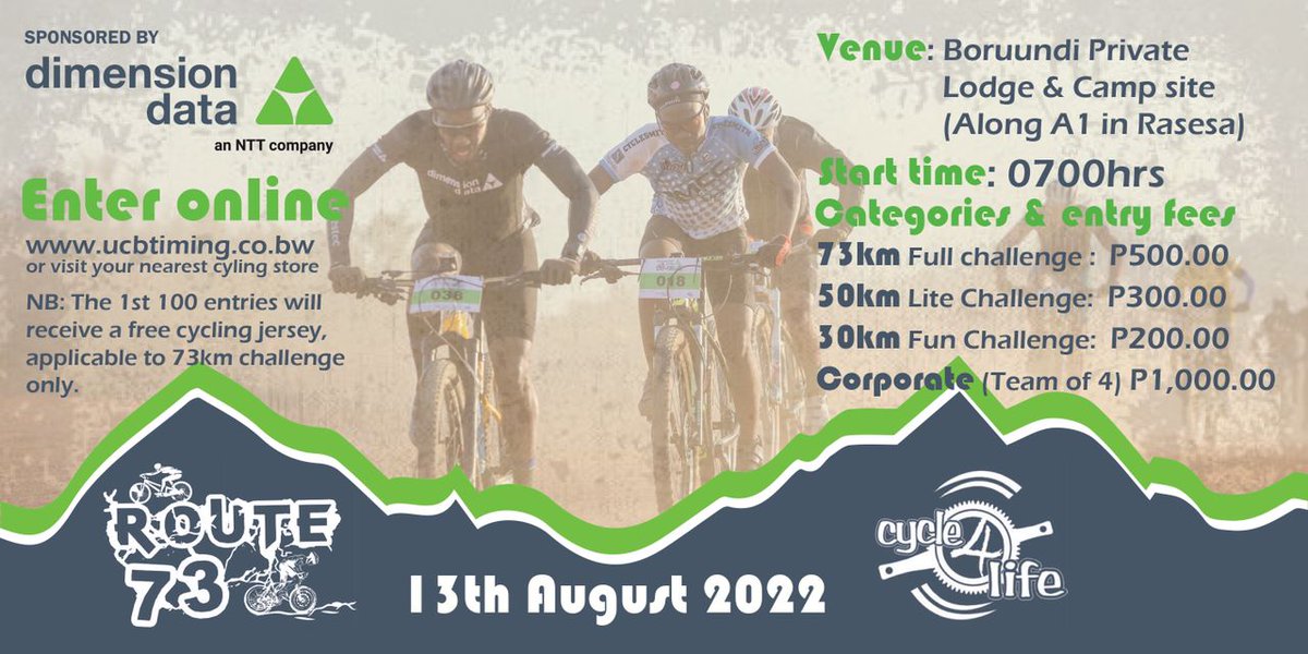 Inviting all cycling enthusiasts to come through and be a part of the race! Registration details on the flyer 👊🏽
