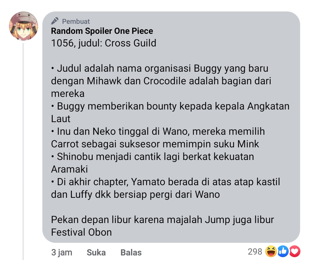 aliimrontanjung's tweet photo. Buggy setara dengan pemerintah dunia, sama sama bisa nentuin bounty awokawok🤣
#ONEPIECE1056 https://t.co/OHpsSoenJd