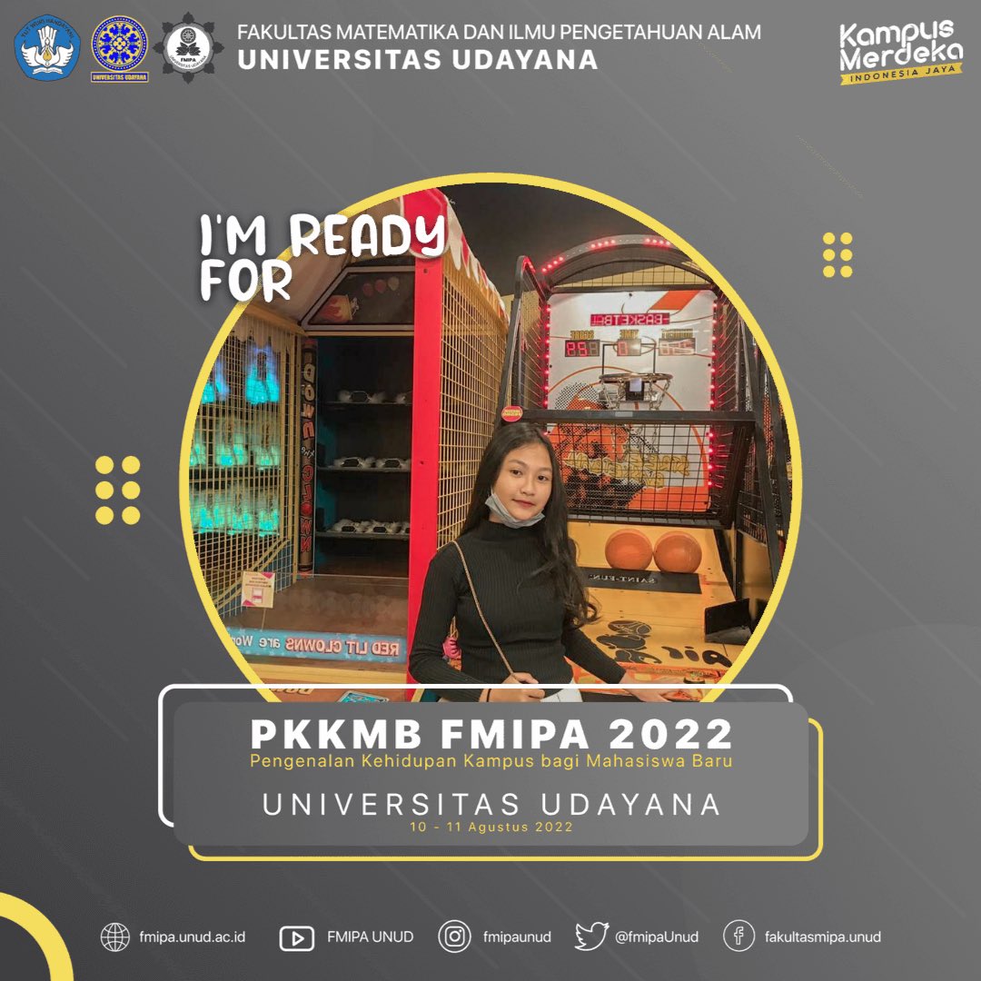 AdnyaniPutri12's tweet photo. [PKKMB FMIPA]
Saya Ni Kadek Sri Adnyani Alit Putri , dari Fakultas Matematika dan Ilmu Pengetahuan Alam, Prodi Farmasi. Siap
mengikuti PPKMB FMIPA pada tanggal 10-11 Agustus 2022
@fmipaunud 
#fmipaUnud #FakultasMIPAUniversitasUdayana #PKKMBFMIPA2022 
#PKKMBUNUD2022 
#PKKMB2022 https://t.co/aVL5sTSn82