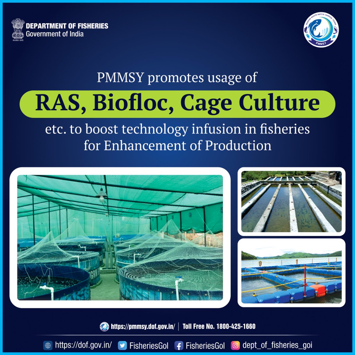 Technology invention and water management are emphasized under #PMMSY towards harvesting ‘more crop per drop’, both in #inland and #marine fisheries.
.
.
#InlandFisheries #MarneFisheries #TechnologyInfusion #WaterManagement #ProductionGrowth