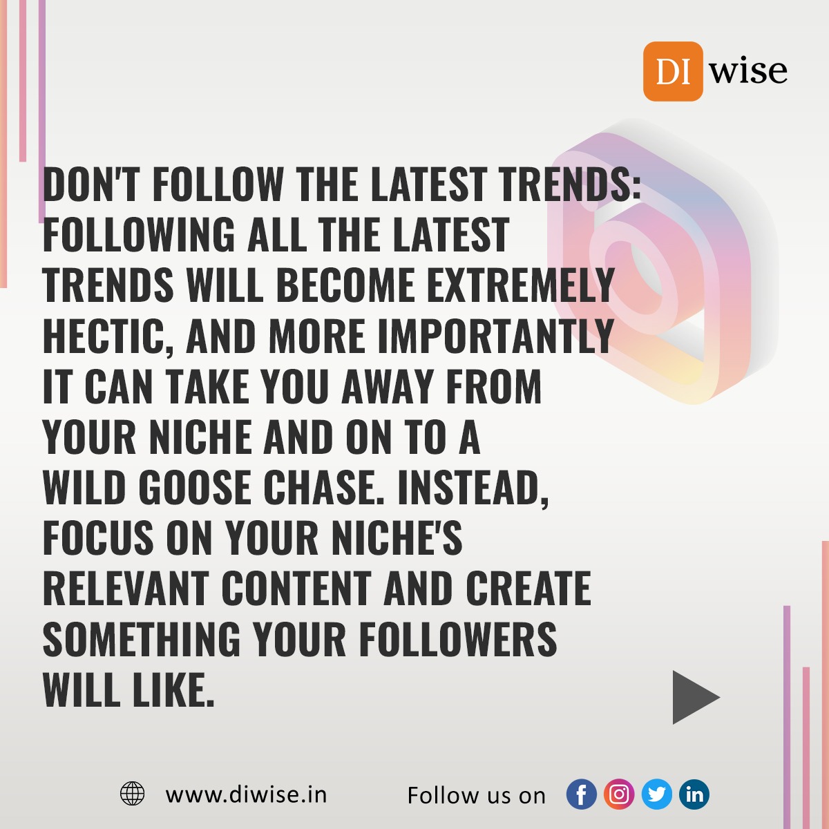 DIwiseLtd's tweet photo. Steal our strategy to get viral on social media! Keep reading to find out more. Contact us for further assistance! #Diwise #ExplorePage #instaexpert #instagram #digitalmarketing #digitalmarketingtips #viral #trending #Reels #niche https://t.co/NsSsHwtZJN
