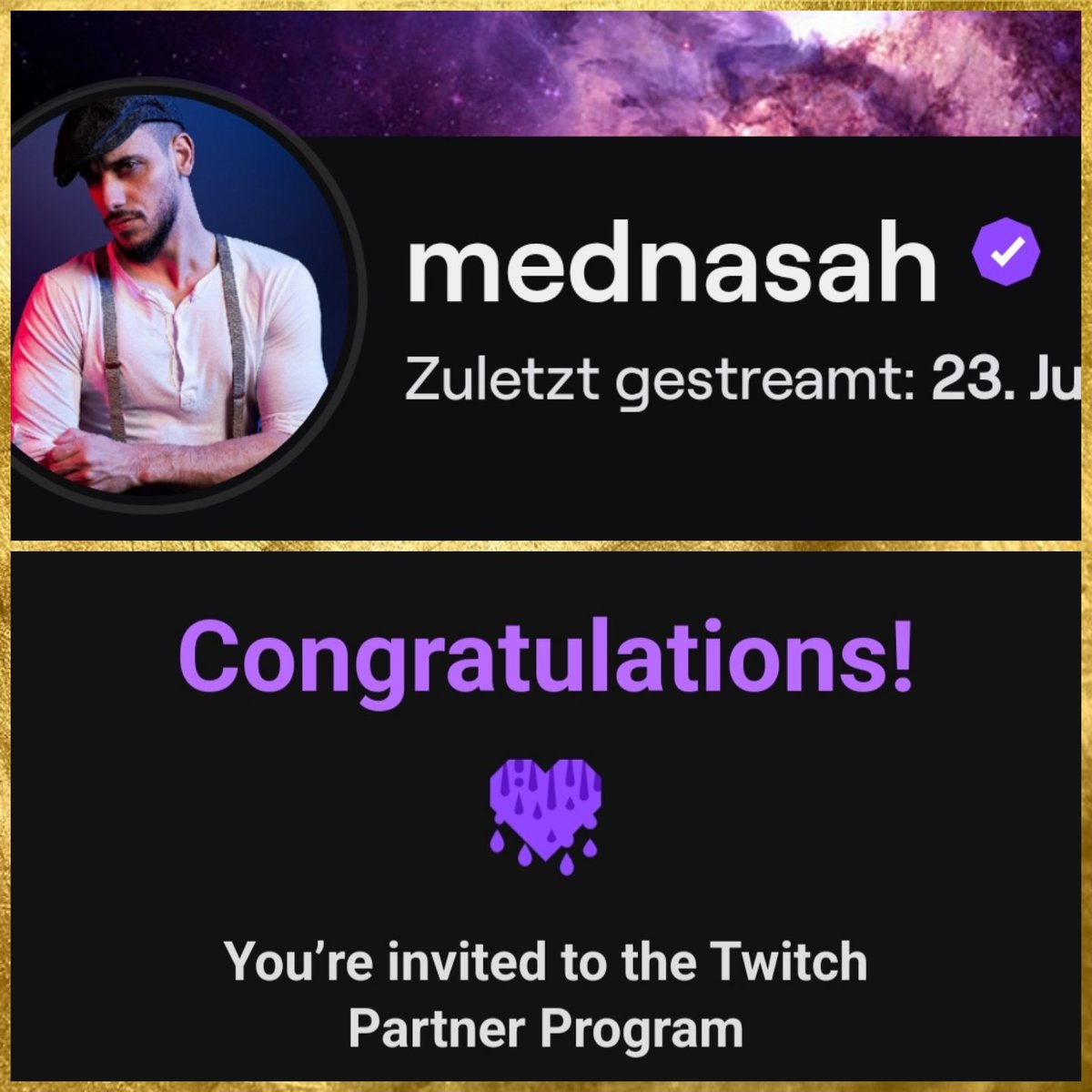 I wish I could find the right words to describe my feelings, but I can't.

Getting rewarded with becoming a Twitch Partner is one of the proudest moments in my life.

Thanks to my community, which is always giving me the feeling of endless love and support. ❤️

#TwitchPartner