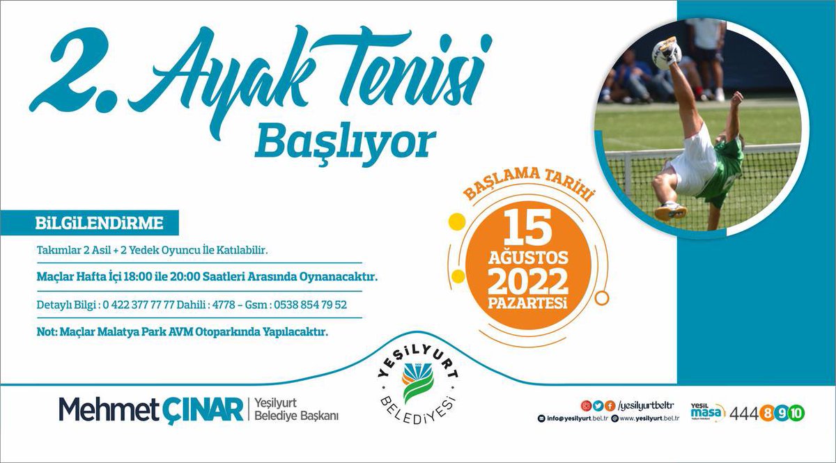 yesilyurtbeltr's tweet photo. Bu yıl ikinci kez düzenleyeceğimiz Ayak Tenisi Müsabakalarımıza oynamak için de izlemek için de bekleriz 😇

Detaylar 👇 https://t.co/6EysZr2Rll
