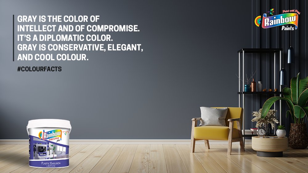 rainbowpaints's tweet photo. 𝗖𝗼𝗹𝗼𝘂𝗿 𝗙𝗮𝗰𝘁𝘀
Gray is the #color of intellect and of compromise. It’s a diplomatic color.  Gray is a #conservative, #elegant, and #cool colour.

#Gray #Grey #ColourFacts #Paint #Colour #RainbowPaints https://t.co/j33cLYFuaI