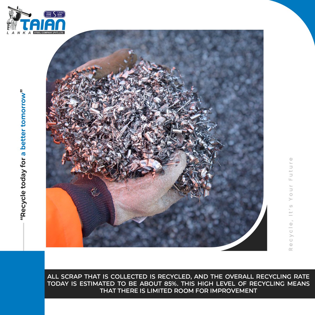 LankaSteel's tweet photo. Recycle today for a better tomorrow.!

#recyle #steelindustry #taianlankasteel #SriLanka https://t.co/E7cvK9LWOO