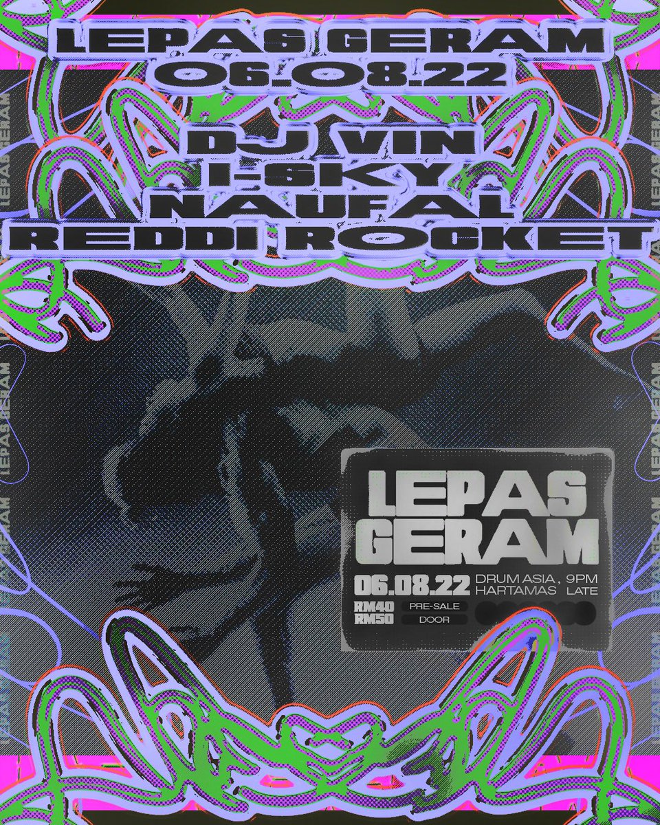 naufalanwa's tweet photo. Irfan, Jimmy, Vin and I would like to #LepasGeram this Saturday. 

bass/trap/idm/electronic/dub/g*rage &amp; everything in between.

See you there???? https://t.co/IOL9wEez05