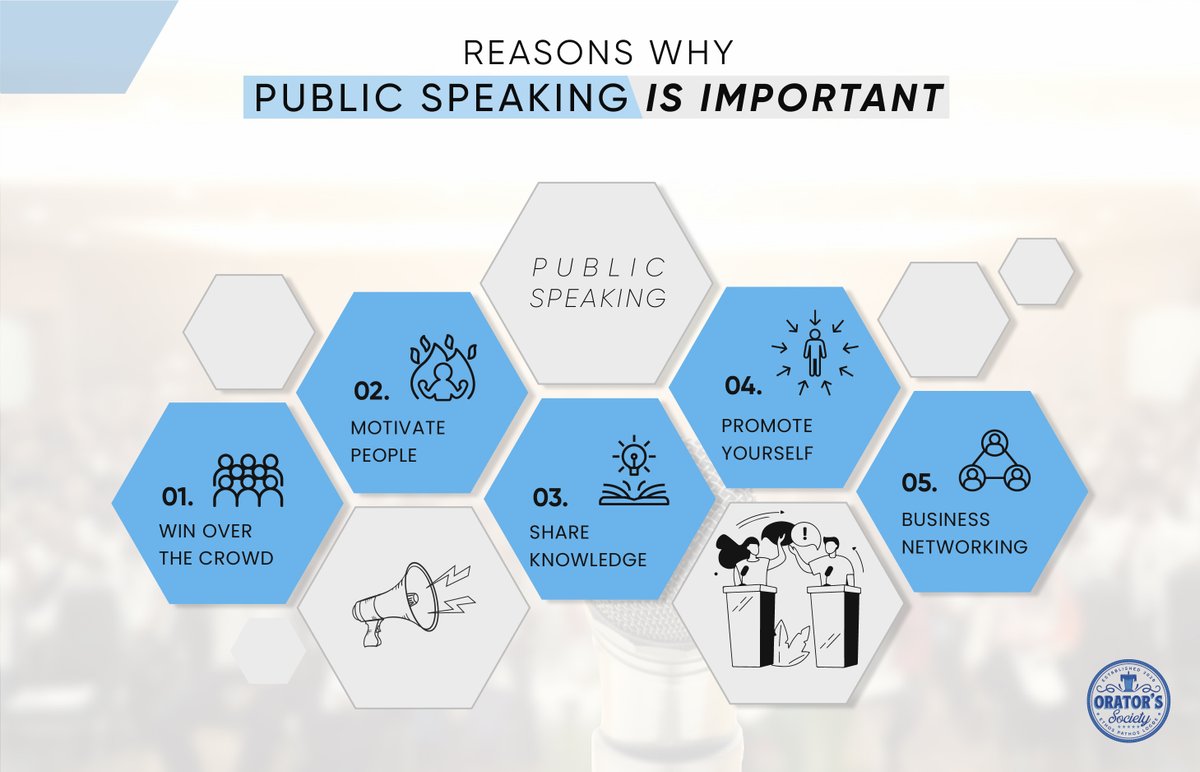 SocietyOrators's tweet photo. Let us check the reasons why public speaking is important

#PublicSpeaking #PublicSpeaker #Leadership #Communication  #Toastmasters #CommunicationSkills #Speech #Orators #OratorsSociety https://t.co/eAibHViPHe