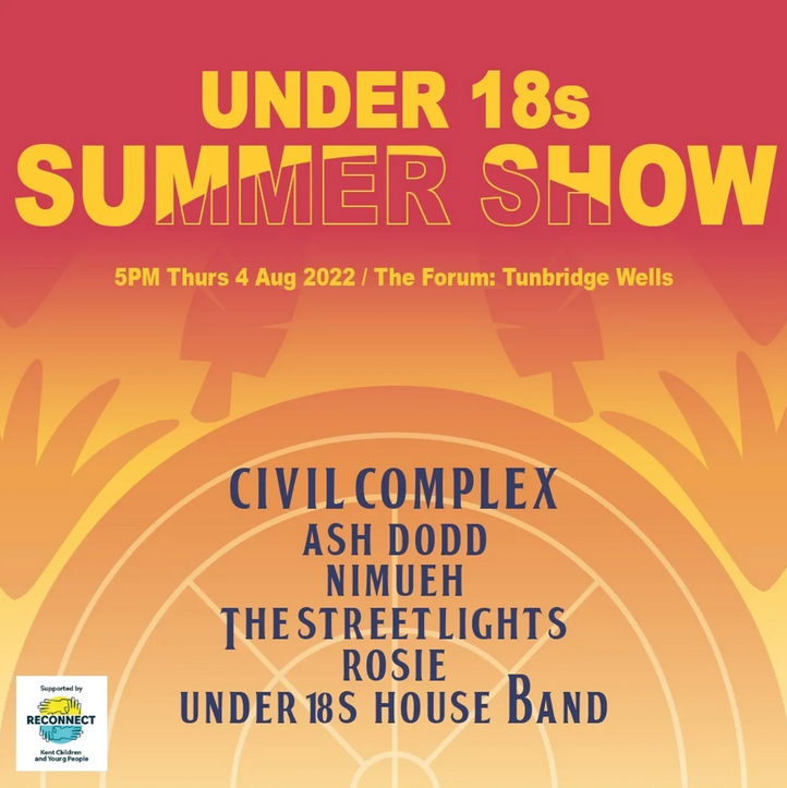 twforum's tweet photo. Following on from the Open Mic Nights, regulars at Unders 18s have assembled their own, full on, show: from 5pm on Thursday 4th August - advance tickets: https://t.co/dMqBX7ZGoZ #ReconnectKent https://t.co/wwYQ37G2Un