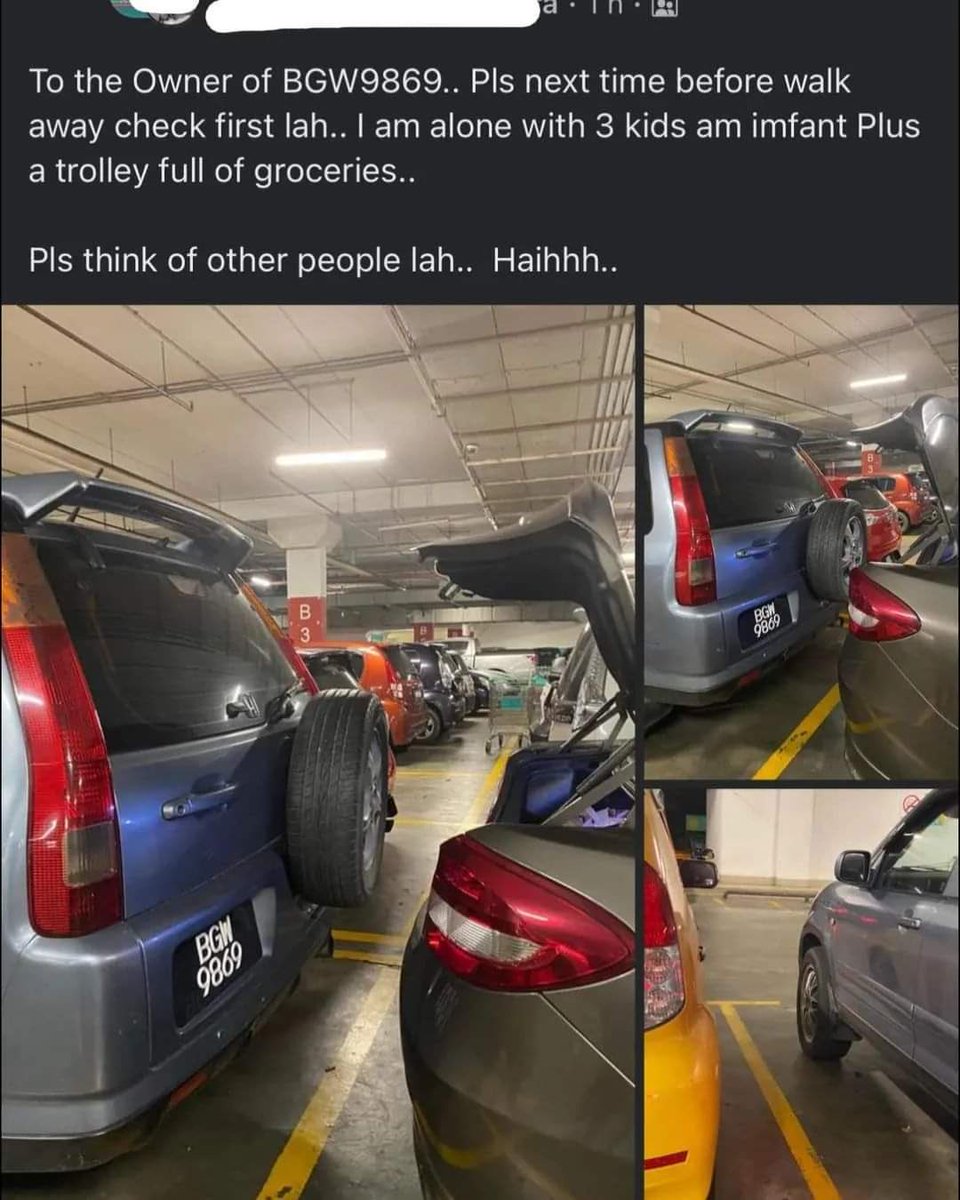 sidchan's tweet photo. Kesian owner BGW 9869 tak pasal kena viral. Padahal parking elok je haha https://t.co/ApzLsh4iVr