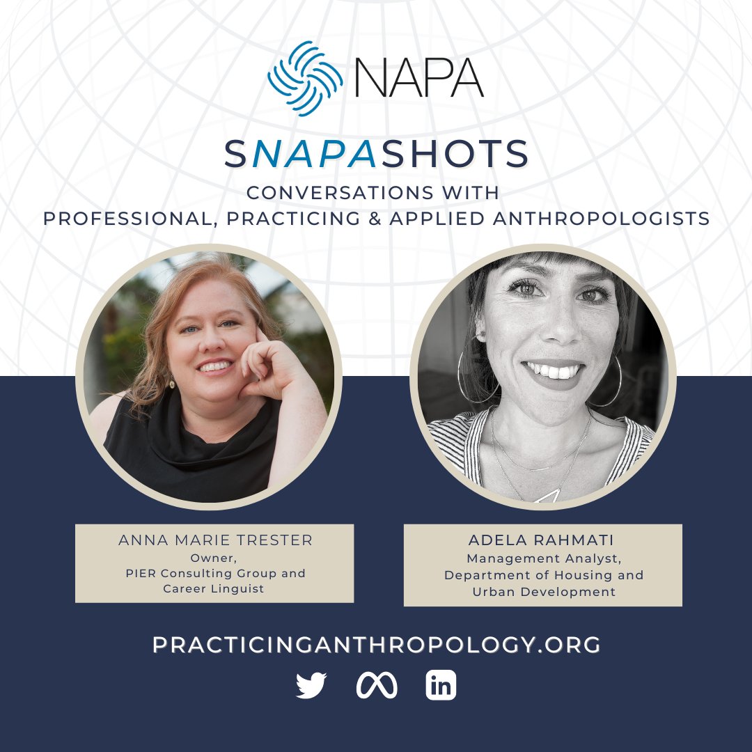 #sNAPAshots webisodes 9 &amp; 10 are LIVE!!! Hear from Anna Marie Trester, Owner of PIER Consulting Group and Career Linguist, as well as Adela Rahmati, Management Analyst at the US Department of Housing and Urban Development! 
ow.ly/Kp1750K9bX5