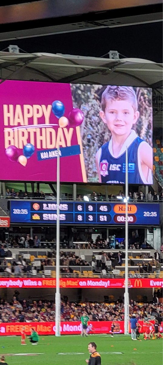 z3nbaba's tweet photo. Little man got his birthday present wish @MitchRobinson05 Thanks @brisbanelions for the birthday shout out! https://t.co/1oUXdXlk86