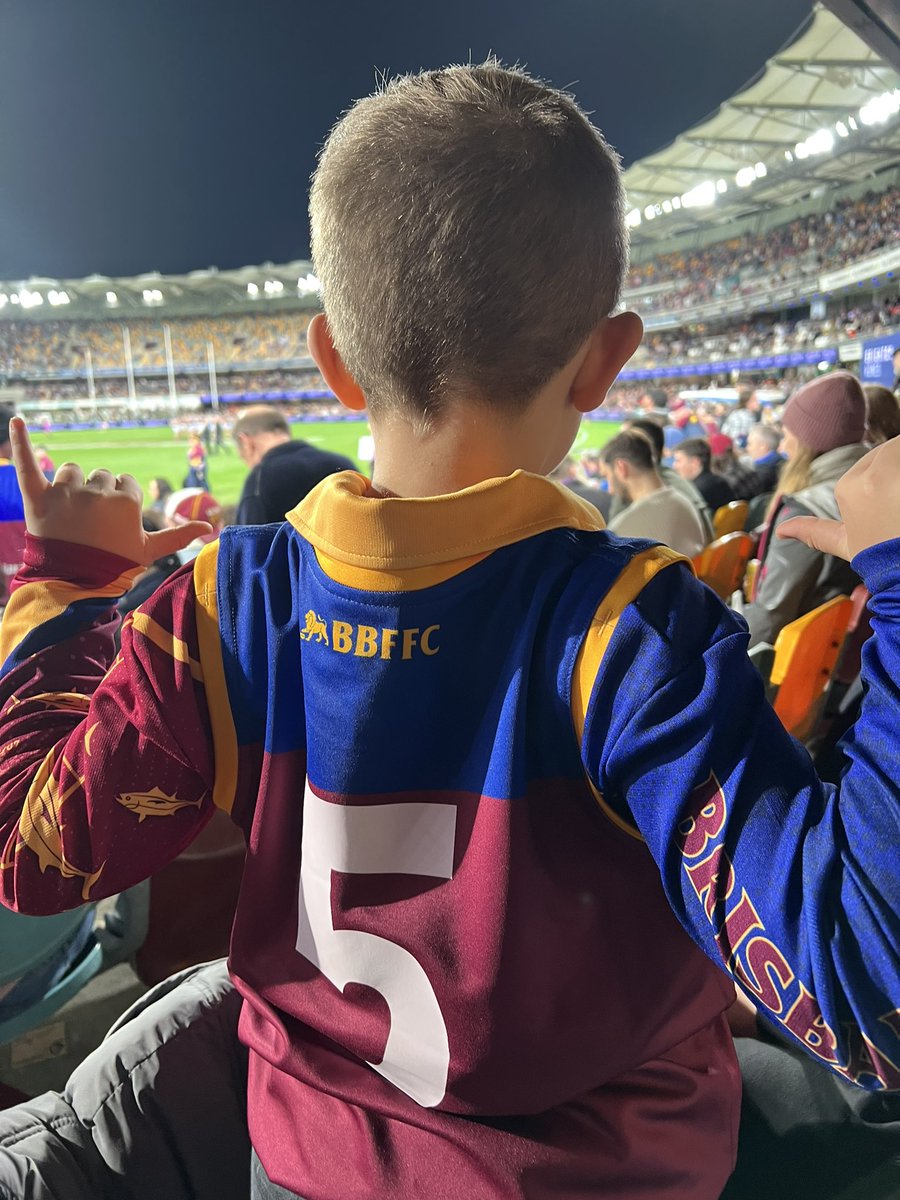 z3nbaba's tweet photo. Little man got his birthday present wish @MitchRobinson05 Thanks @brisbanelions for the birthday shout out! https://t.co/1oUXdXlk86