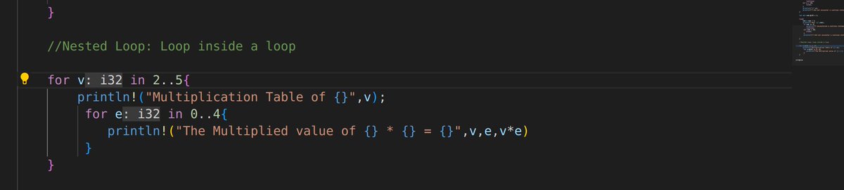 mychcoder's tweet image. Day 22 of #100DaysOfCode 

Learned how to use the &quot;continue;&quot; statement for loops and also learned about Nested loops in #rustlang 

Up Next: Loop Labels