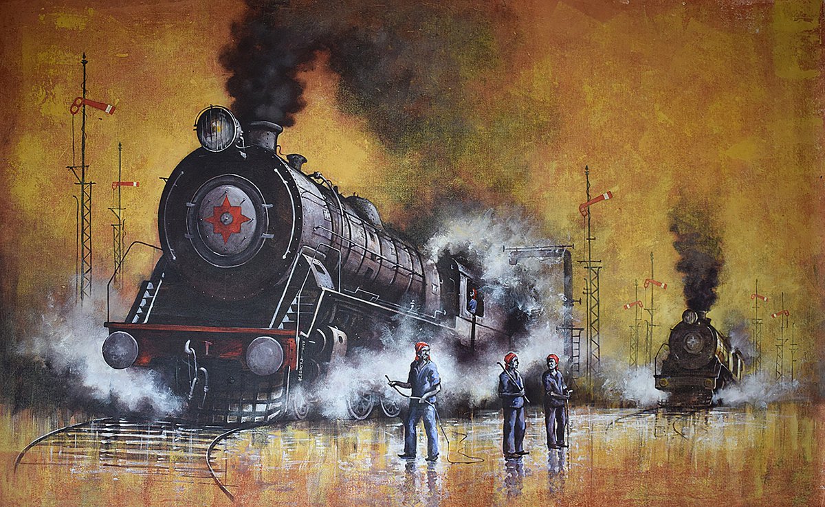 Buy original painting of Nostalgia of Indian Steam Locomotives