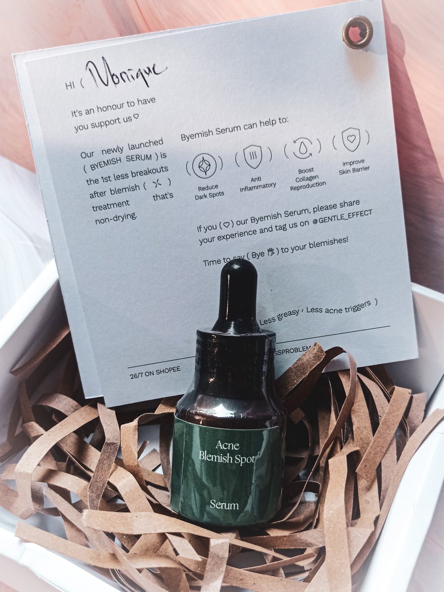 moniqreads's tweet photo. Congratulations on your latest launch @gentle_effect , Acne Blemish Spot Serum!🍀

Udah kucoba 3 hari terakhir dan kebetulan emang lagi punya masalah bekas jerawat huhu:(

Now it’s time to say BYEMISH! #OneLessProblem #racuninskincare ✨ https://t.co/JTXijrNn7b