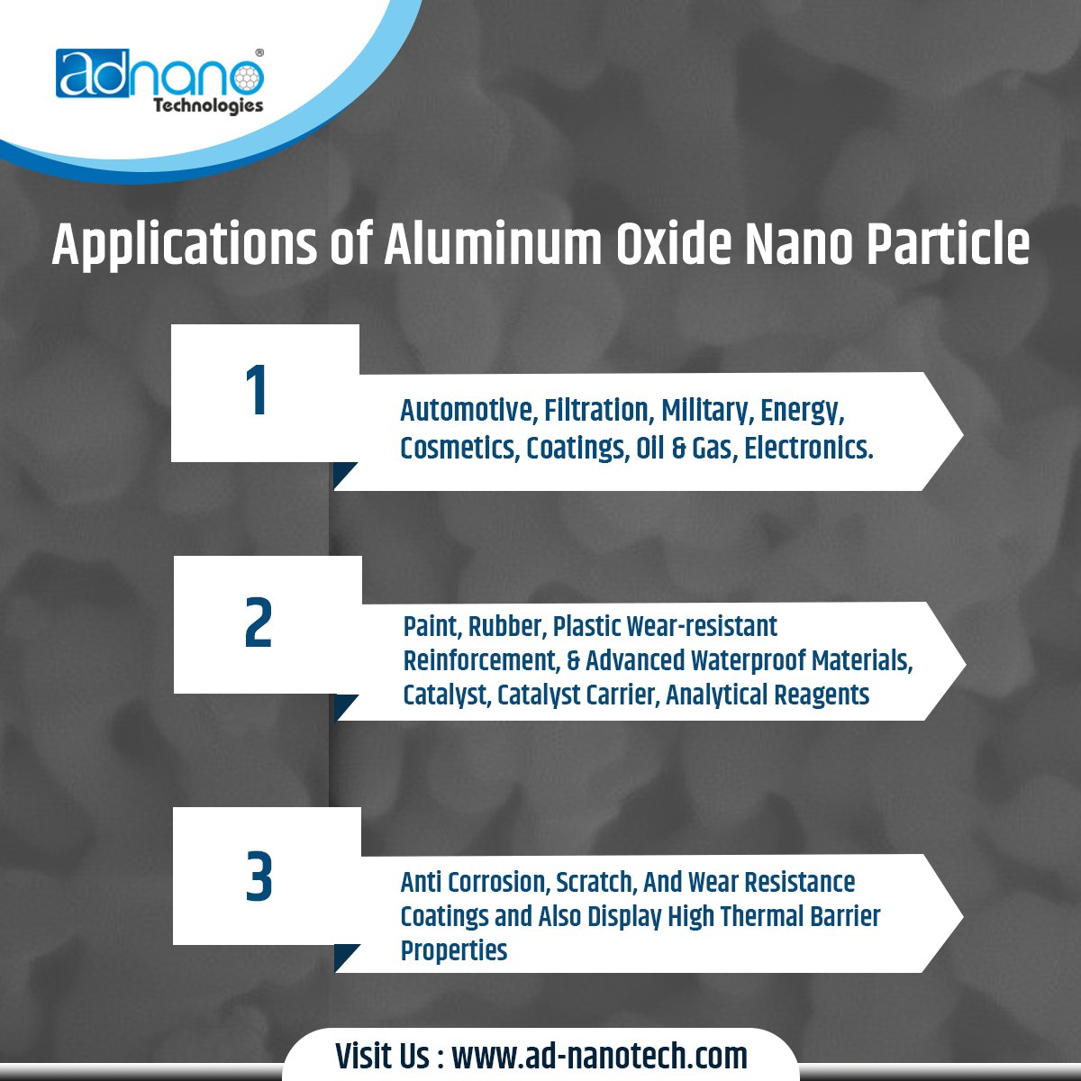AdnanoTech's tweet photo. We #manufacture Al2O3 #nanoparticles by #solgelmethod in bulk #quantity with multi-point of quality check to get accurate #Aluminumoxide #Nanopowder.

Visit our site for more details: https://t.co/hscF8T1fgV

#SolidContent #nanomaterials #Karnataka #india https://t.co/YhmL3ugn6F