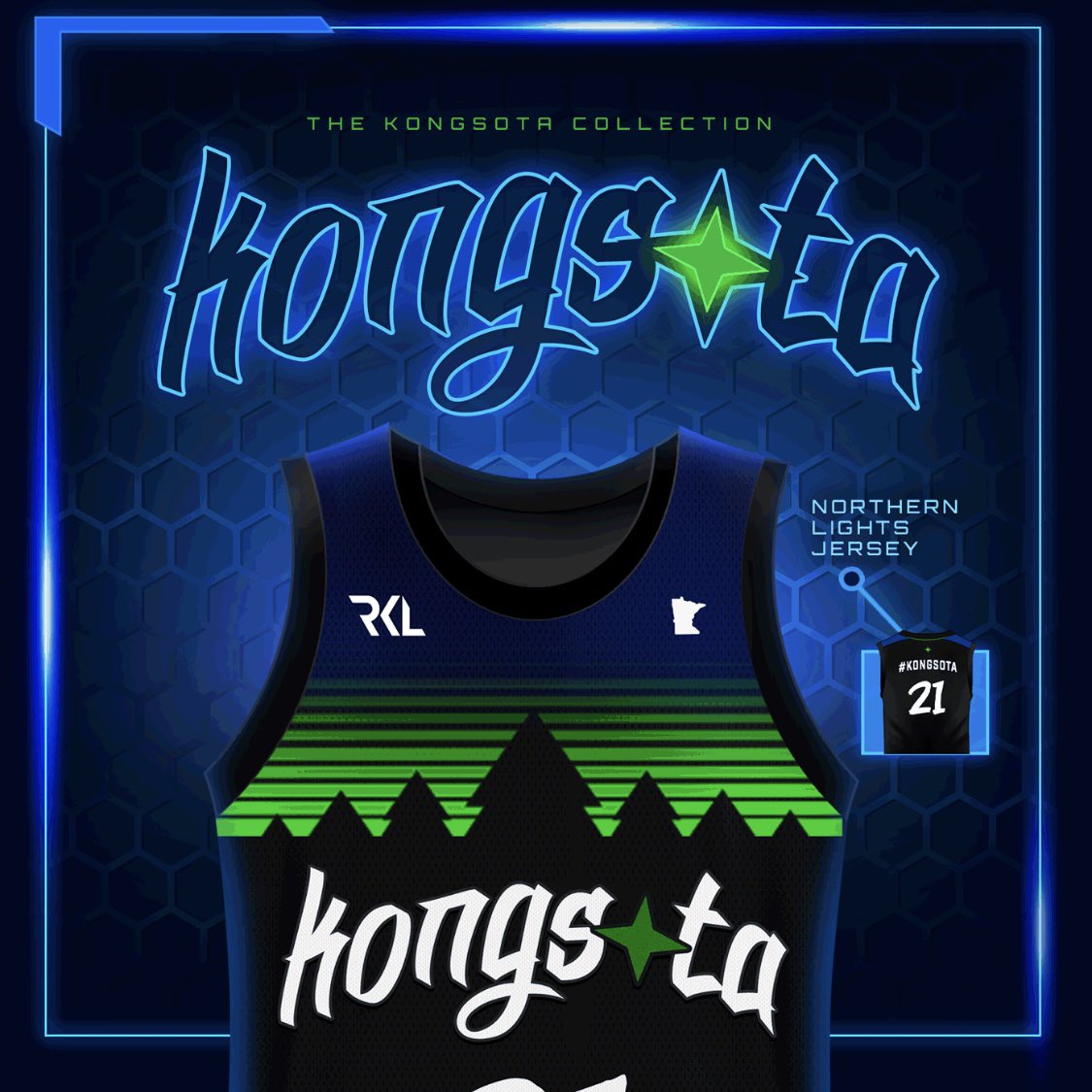 NFT_MC_MA's tweet photo. @TWolvesLead @Timberwolves @theantedwards_ Or we rock the Northern Lights jersey by @thebigticketmn & @KongSota, but obvi Wolvesโd out version!
Available here ๐: https://t.co/Nb4E7bnBvh
#MNWeb3SportsFranchise #GetAtUs #GrabThatDrip #BornAndRaised #RKL #WeAreKongSota #WeAreKong https://t.co/v3OVFNzBVQ